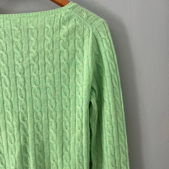 Aqua 100% Cashmere Sweater Medium Green - Picture 6 of 12